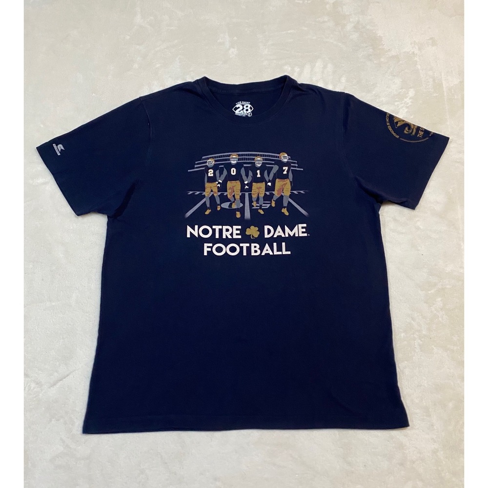 Colosseum Notre Dame Football The Shirt 2017 Navy Blue Graphic Tee Mens 2XL